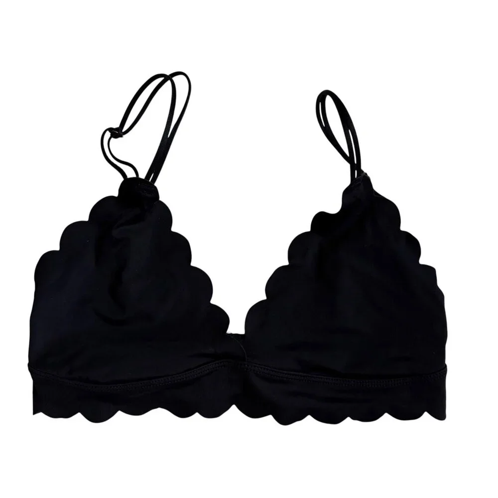 Anthropologie by anthropologie Seamless Scalloped Bralette (Black) - Small
